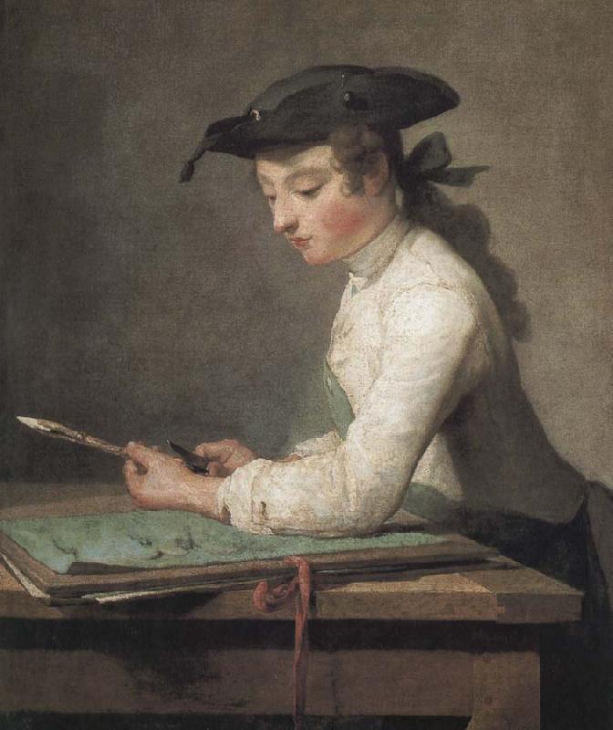 Jean Baptiste Simeon Chardin Young drafters oil painting picture